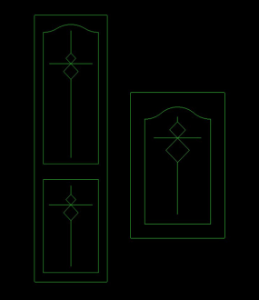 上三弧中间菱形小花