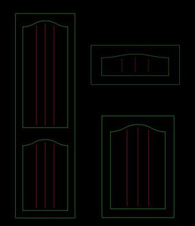 上三弧中间多线条衣柜门